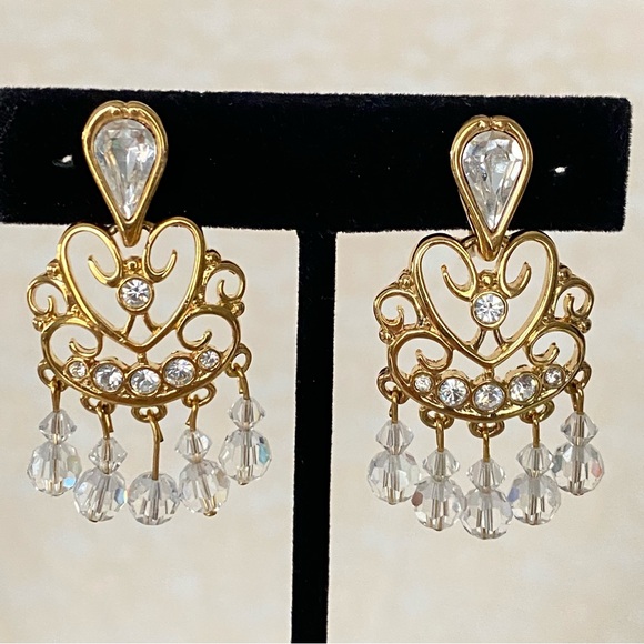 Swarovski Jewelry - Swarovski Gold tone Chandelier Earrings.